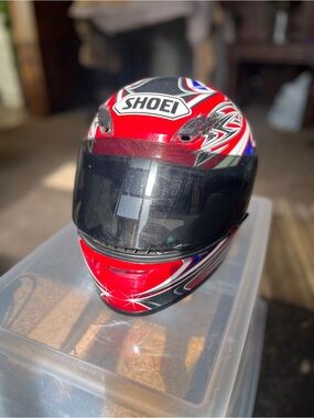 SHOEI Red Full-Face Motorcycle Helmet